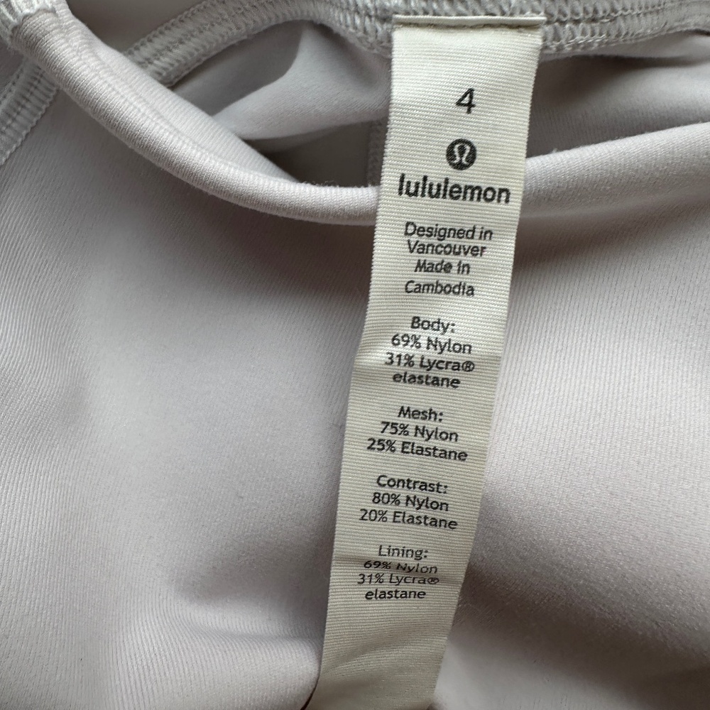 Lululemon Clear The Court 28 White With Hint of Pink Leggings Women's Size 4 - Picture 14 of 14